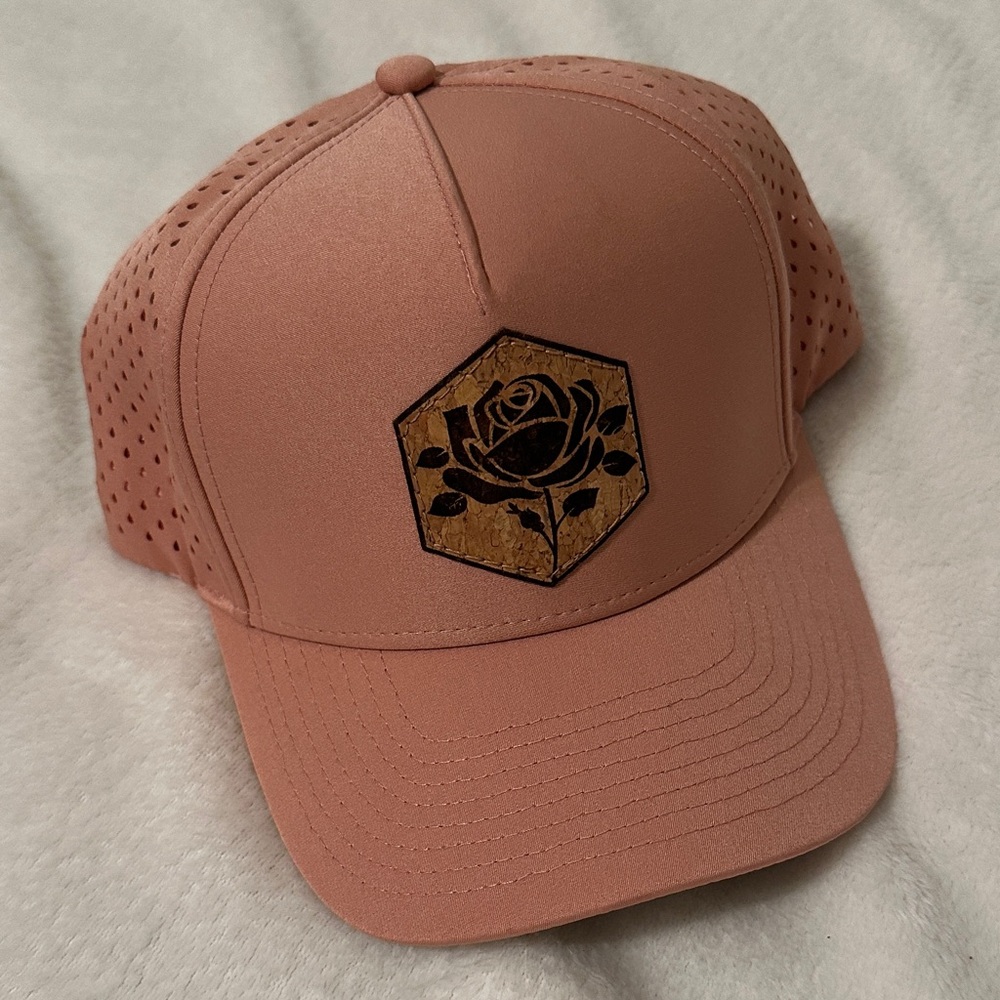 Dusty pink Trucker Hat with Rose Design